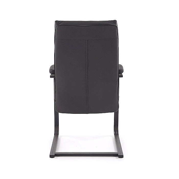 Scaun vizitator si conferinta HM Adriano Skid, cadru metalic, piele ecologica, brate tapitate, 100 kg, negru [7]