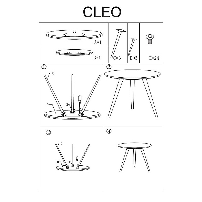 Set 2 mese cafea SL Cleo negru [2]