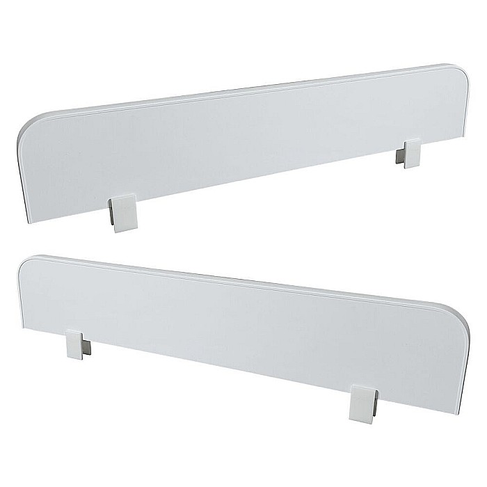 Set 2 protectii laterale pentru pat copii detasabile, cu cleme, Pal Melaminat, 70x14 cm, alb [1]