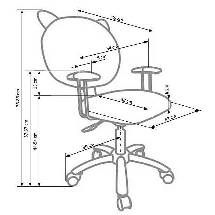 Set birou copii HM Lima B1, usa si sertar, Pal melaminat, alb si scaun birou HM Kitty, piele ecologica, Mecanism de balans, 80 Kg, roz [7]