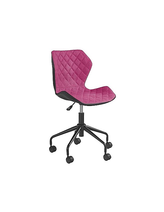 Set birou cu rafturi HM Narvik B1, cadru metalic, PAL melaminat, 120x64x120 cm, stejar sonoma/alb si scaun birou HM Matrix, Ergonomic, Stofa/Piele ecologica, 100 Kg, Negru/Roz [3]