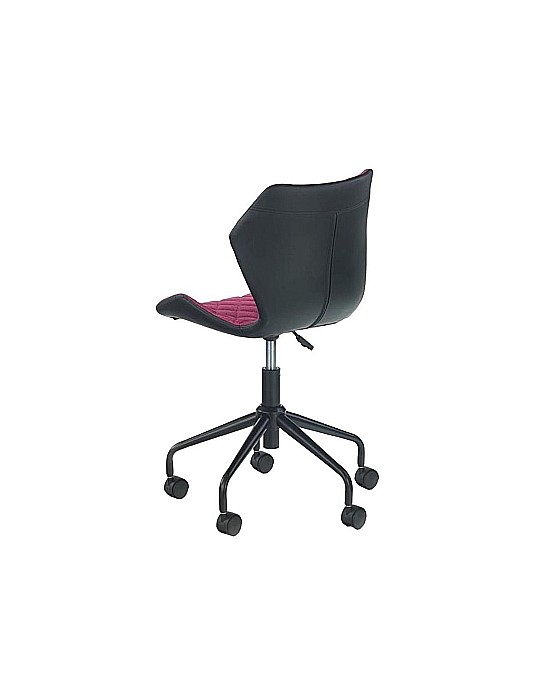 Set birou cu rafturi HM Narvik B1, cadru metalic, PAL melaminat, 120x64x120 cm, stejar sonoma/alb si scaun birou HM Matrix, Ergonomic, Stofa/Piele ecologica, 100 Kg, Negru/Roz [8]