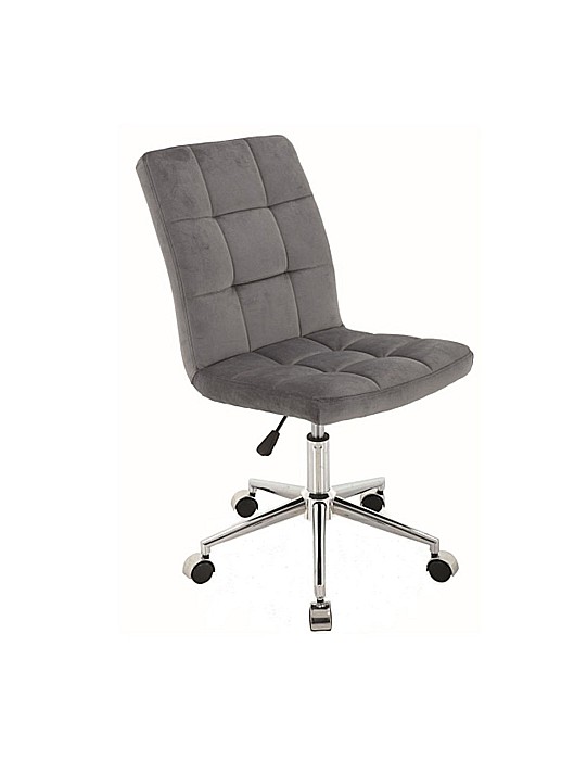 Set birou cu rafturi HM Narvik B1, cadru metalic, PAL melaminat, 120x64x120 cm, stejar sonoma/negru si scaun stofa tip catifea SL Q020, inaltime reglabila, cadru cromat, 90 kg, Gri [4]