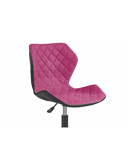 Set birou cu rafturi HM Narvik B1, cadru metalic, PAL melaminat, 120x64x120 cm, stejar sonoma/alb si scaun birou HM Matrix, Ergonomic, Stofa/Piele ecologica, 100 Kg, Negru/Roz [7]