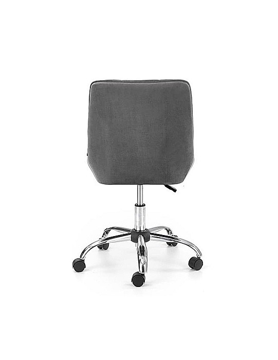 Set birou cu spatii depozitare HM Grosso, rafturi, sertar, PAL melaminat, 149x50x105 cm, stejar auriu/antracit si scaun copii HM Rico, ergonomic, stofa tip catifea, 100 kg, gri [6]