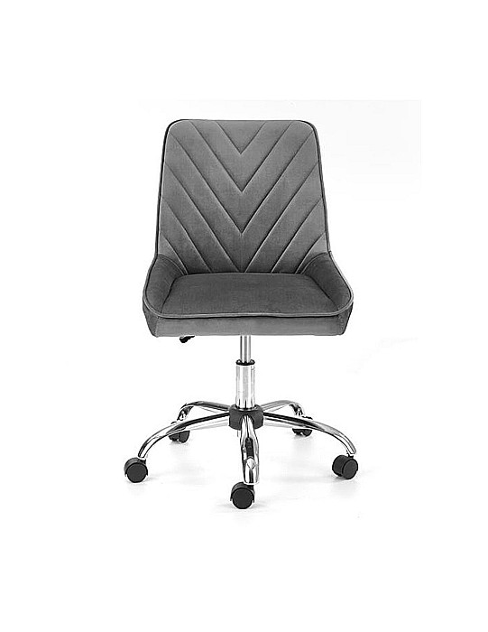 Set birou cu spatii depozitare HM Grosso, rafturi, sertar, PAL melaminat, 149x50x105 cm, stejar auriu/antracit si scaun copii HM Rico, ergonomic, stofa tip catifea, 100 kg, gri [3]