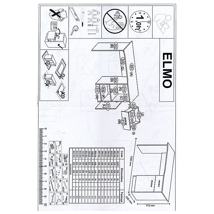 Set birou cu usa si sertar HM Elmo, Pal melaminat, 120x55x78 cm, stejar/antracit si scaun copii HM Coco 4, Ergonomic, Stofa, Inaltime ajustabila, 80 kg, Gri deschis [7]