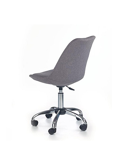 Set birou cu usa si sertar HM Elmo, Pal melaminat, 120x55x78 cm, stejar/antracit si scaun copii HM Coco 4, Ergonomic, Stofa, Inaltime ajustabila, 80 kg, Gri deschis [4]