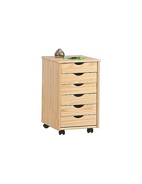 Set birou ergonomic HM Julia inaltime reglabila, unghi inclinare ajustabil, cu scaun HM Matrix negru/turcoaz, stofa, 100 kg si dulapior rulant HM Nils, cu roti, lemn, natur [3]