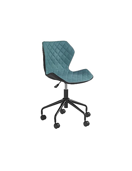 Set birou ergonomic HM Julia inaltime reglabila, unghi inclinare ajustabil, cu scaun HM Matrix negru/turcoaz, stofa, 100 kg si dulapior rulant HM Nils, cu roti, lemn, natur [4]