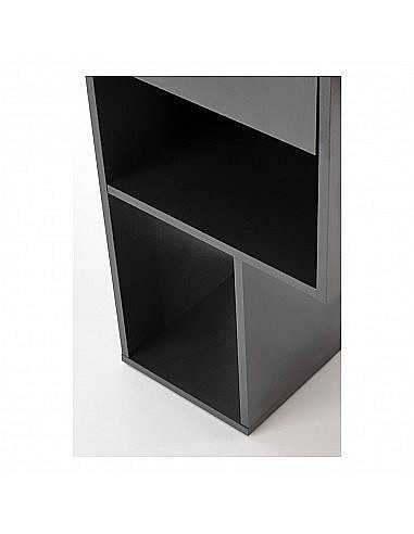 Set birou HM Conti, rafturi, sertar, PAL melaminat, 122x57x90 cm, stejar/gri si scaun pentru copii HM Coco, piele ecologica, inaltime reglabila, 80 kg, Alb [5]