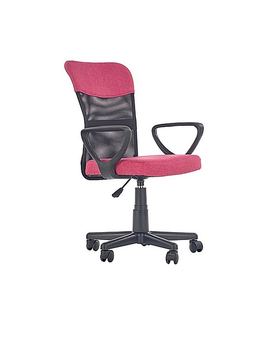 Set birou HM Lima B1, cu usa si sertar, PAL melaminat, 120x55x75 cm, stejar sonoma/alb si scaun copii HM Timmy, ergonomic, inaltime reglabila, Rotire 360 ˚,120 kg, roz [6]