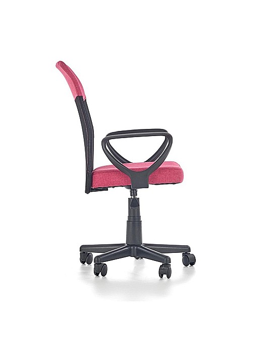 Set birou HM Lima B1, cu usa si sertar, PAL melaminat, 120x55x75 cm, stejar sonoma/alb si scaun copii HM Timmy, ergonomic, inaltime reglabila, Rotire 360 ˚,120 kg, roz [3]