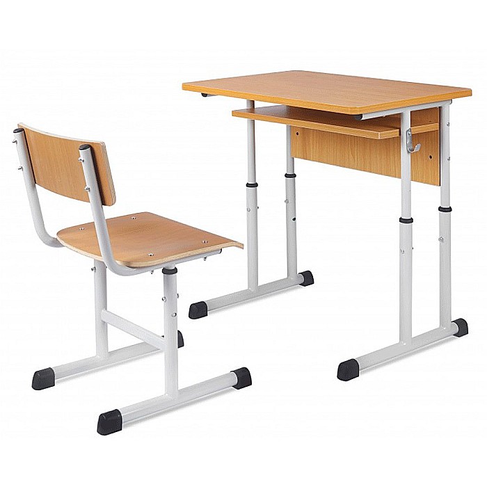 Set birou si scaun scolar, inaltime reglabila, natur [1]