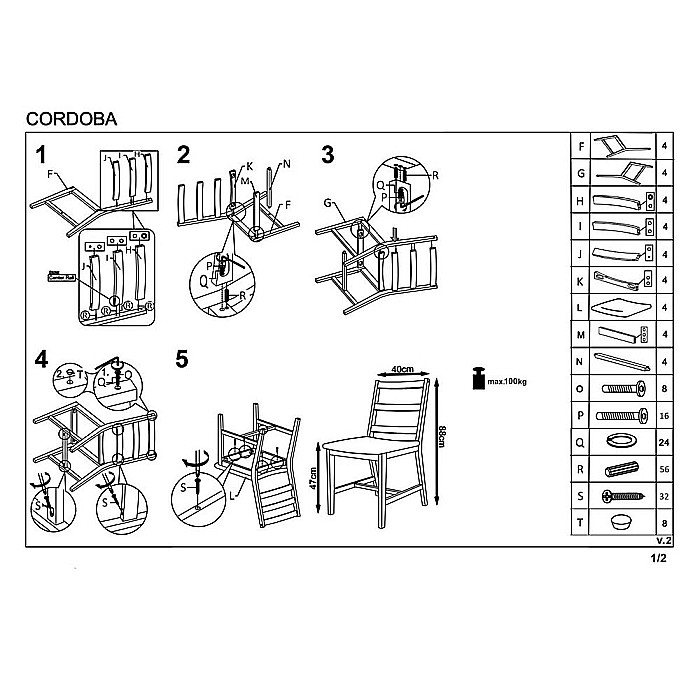 Set masa cu 4 scaune HM Cordoba stejar deschis [4]