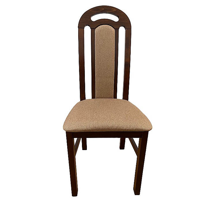 Set masa extensibila lemn masiv, living si bucatarie, DM4 Maxima, blat MDF Furniruit, colturi rotunjite, 120-150x70x76 cm si 4 scaune DM Biano, lemn, stofa, 120 kg, nuc [2]