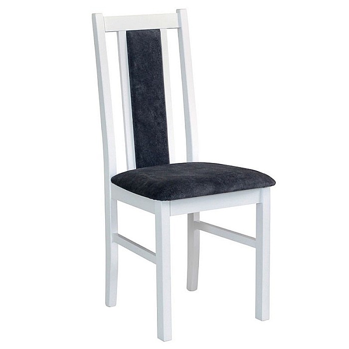 Set masa extensibila lemn masiv, living si bucatarie, DM4 Maxima, blat MDF Furniruit, colturi rotunjite, 120-150x70x76 cm si 4 scaune DM14 Boston, lemn, stofa, 120 kg, alb/gri [3]