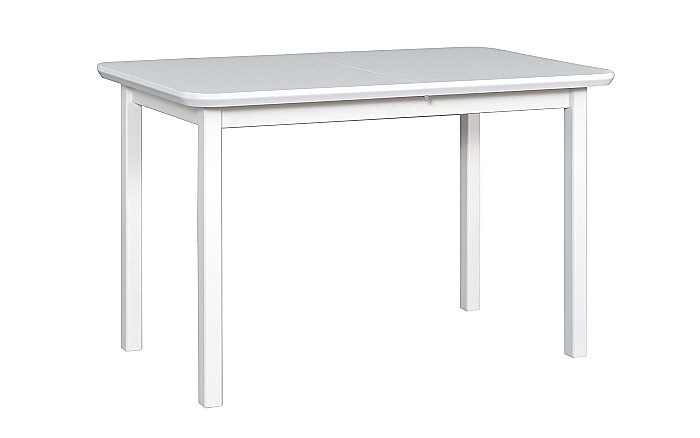 Set masa extensibila lemn masiv, living si bucatarie, DM4 Maxima, blat MDF Furniruit, colturi rotunjite, 120-150x70x76 cm si 4 scaune DM14 Boston, lemn, stofa, 120 kg, alb/gri [2]