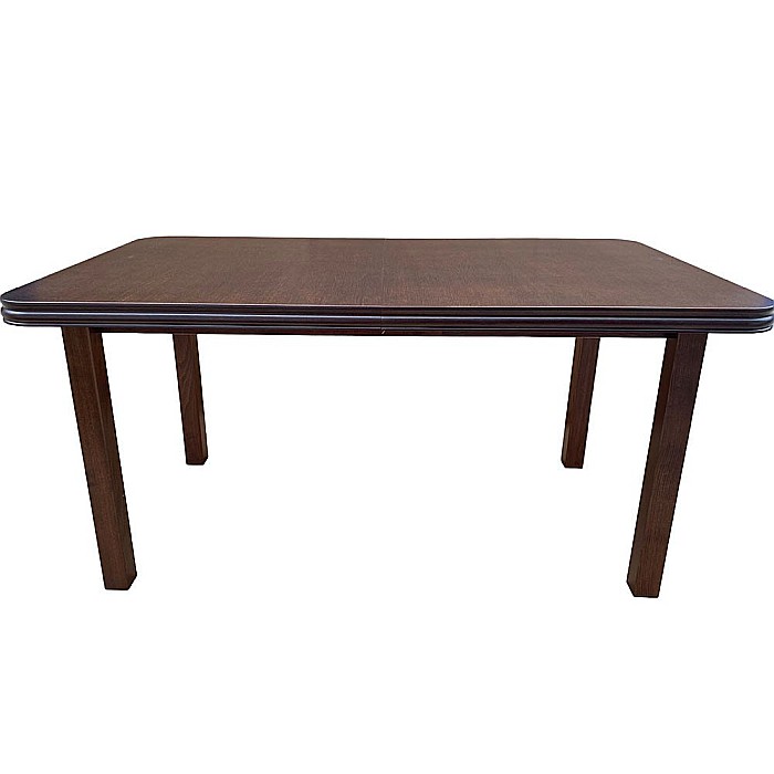 Set masa extensibila living DM5 Varus, blat Pal, picioare lemn masiv, 200-160x90x76 cm si 6 scaune DM Tilo, tapitat cu stofa, 120 kg, nuc [2]