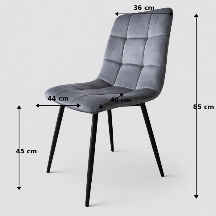 Set masa living Lineo FDT1, blat ceramica, structura metalica, 140x80x75 cm, alb/gri si 6 scaune Rizea FDC4, tapiterie catifea, 90 kg, gri [7]