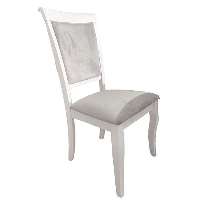 Set masa living extensibila AB Olivia, MDF Furniruit, structura lemn masiv, 6 persoane si 4 scaune AB Albert, tapiterie stofa, lacuit, 120 kg, alb/gri [16]