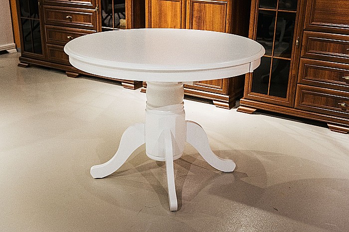 Set masa living extensibila AB Olivia, MDF Furniruit, structura lemn masiv, 6 persoane si 4 scaune AB Albert, tapiterie stofa, lacuit, 120 kg, alb/gri [15]