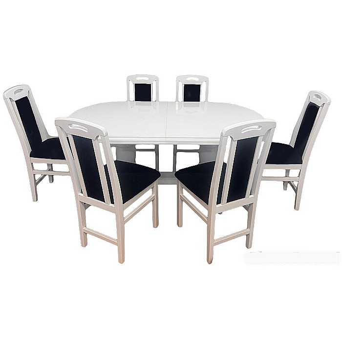 Set masa living SB Nork plus 6 scaune SB Tim alb/negru [3]