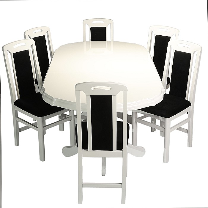 Set masa living SB Nork plus 6 scaune SB Tim alb/negru [2]