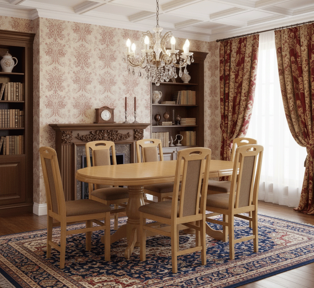 Set masa living SB Nork plus 6 scaune SB Tim stejar sonoma [1]