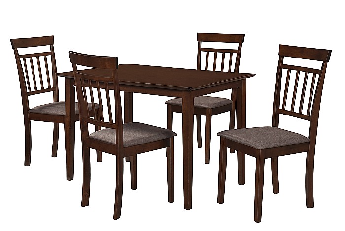 Set masa living si bucatarie Bali, MDF Furniruit, 112x72x74 cm si 4 scaune Hudson, lemn masiv, tapiterie stofa,100 kg, nuc [4]
