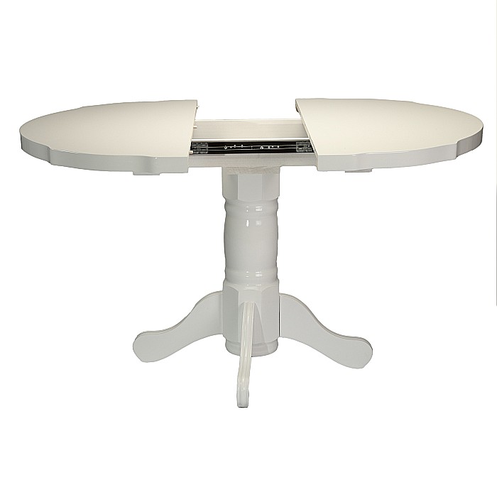 Set masa living si bucatarie extensibila SB Fan, MDF Furniruit, 100-133,5x99x74 cm si 4 scaune SB Tim, lemn masiv, tapiterie stofa, lacuit, 120 kg, alb/negru [11]
