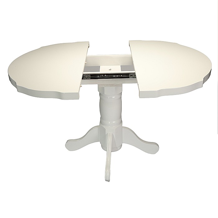 Set masa living si bucatarie extensibila SB Fan, MDF Furniruit, 100-133,5x99x74 cm si 4 scaune SB Tim, lemn masiv, tapiterie stofa, lacuit, 120 kg, alb/turcoaz [7]
