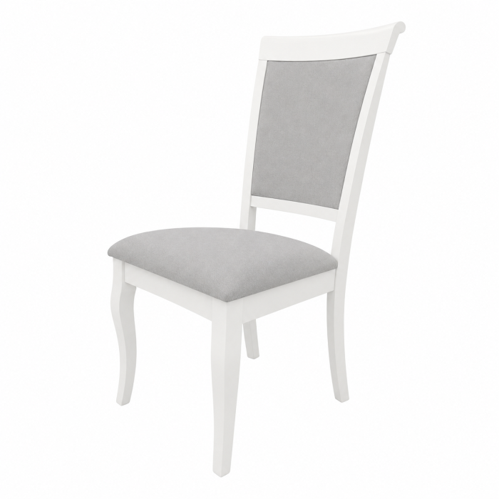 Set masa living si bucatarie KL Livia, MDF Furniruit, structura lemn masiv si 4 scaune AB Albert, stofa,120 kg, 96x42x40 cm, alb/gri [5]