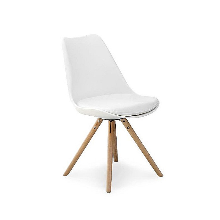 Set masa pentru bucatarie si living HM Prometheus, blat MDF lacuit, rotunda, 80x75 cm si 4 scaune HM K201, cadru lemn, polipropilena, sezut cu piele ecologica, 100 kg [3]