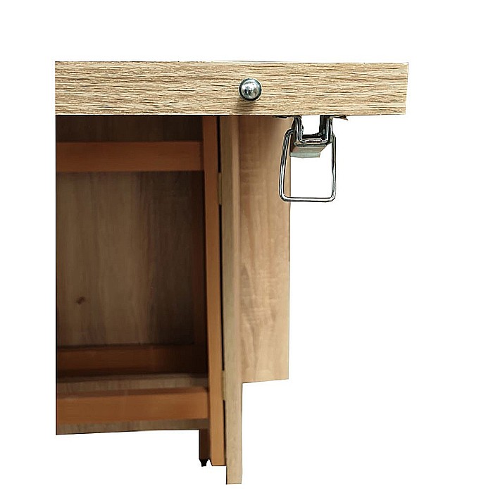 Set masa plianta 12 persoane, Pal Melaminat, insertii lemn masiv, 274x75x78 cm si 6 scaune pliante, tapiterie piele ecologica, stejar sonoma [5]