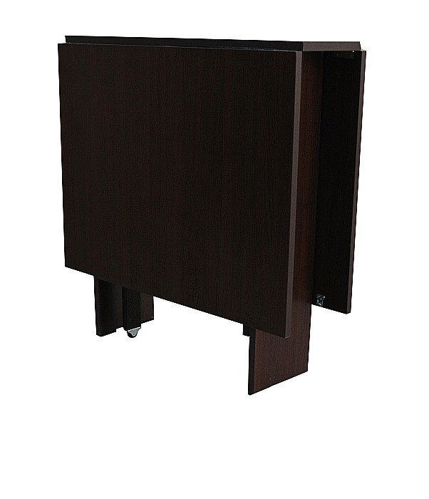 Set masa plianta 12 persoane, Pal Melaminat, insertii lemn masiv, 274x75x78 cm si 6 scaune pliante, tapiterie piele ecologica, wenge [8]