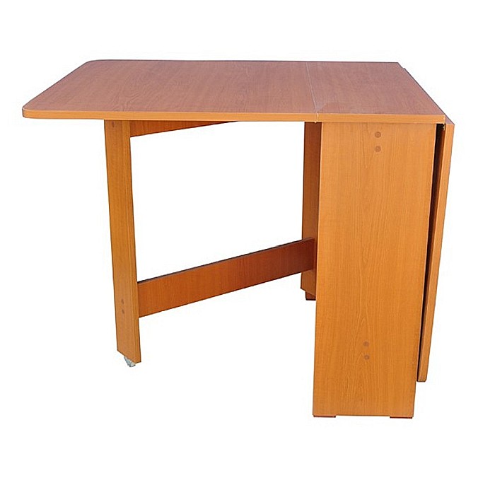 Set masa plianta MD1, bucatarie si living, Pal Melaminat, colturi rotunjite, 6 persoane, 160x80x75 cm si 6 scaune pliante lemn, tapitate cu piele ecologica, fag [3]