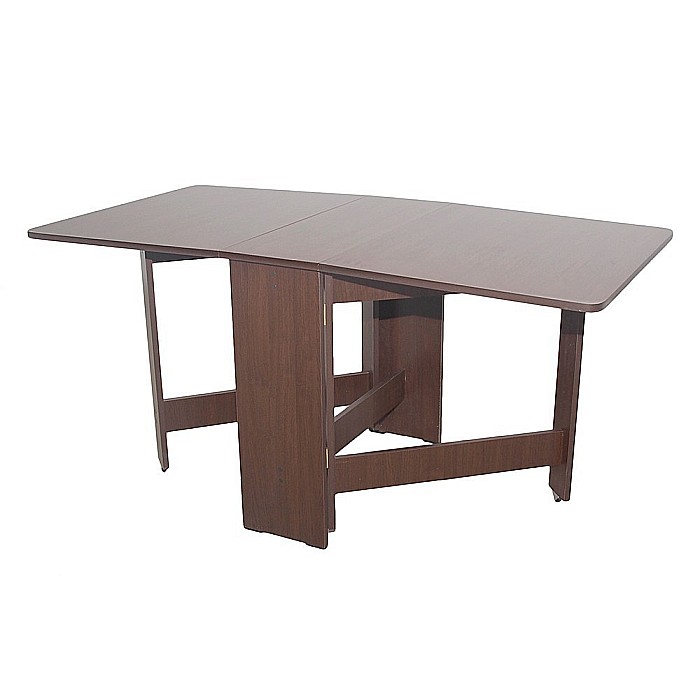 Set masa plianta MD1, bucatarie si living, Pal Melaminat, colturi rotunjite, 6 persoane, 160x80x75 cm si 6 scaune pliante lemn, tapitate cu piele ecologica, cires [2]