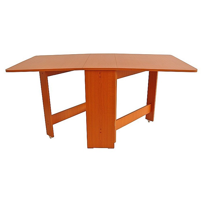 Set masa plianta MD1, bucatarie si living, Pal Melaminat, colturi rotunjite, 6 persoane, 160x80x75 cm si 6 scaune pliante lemn, tapitate cu piele ecologica, fag [2]