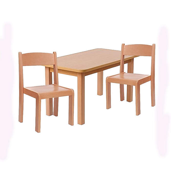 Set masa si 4 scaune gradinita Bambi, H31, natur [4]