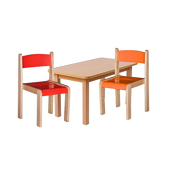 Set masa si 4 scaune gradinita Bambi, H31, rosu/portocaliu [4]