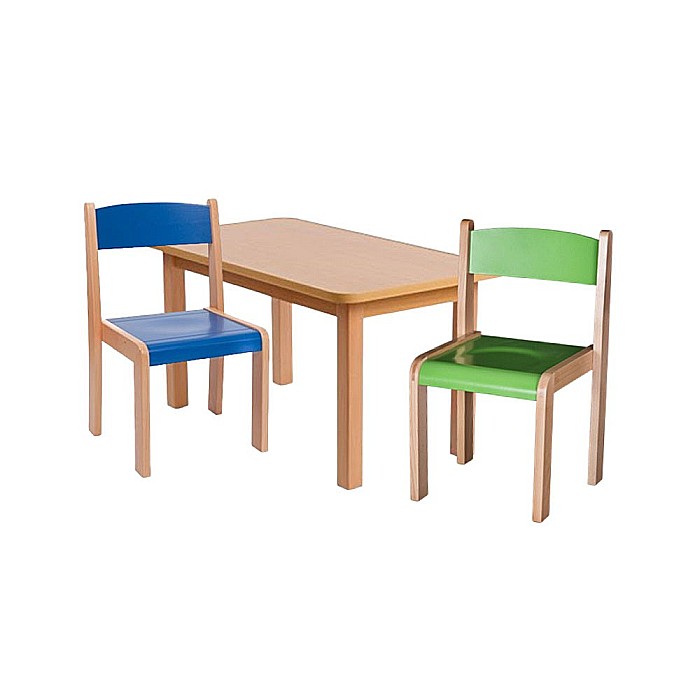 Set masa si 4 scaune gradinita Bambi, H35, albastru/verde [2]