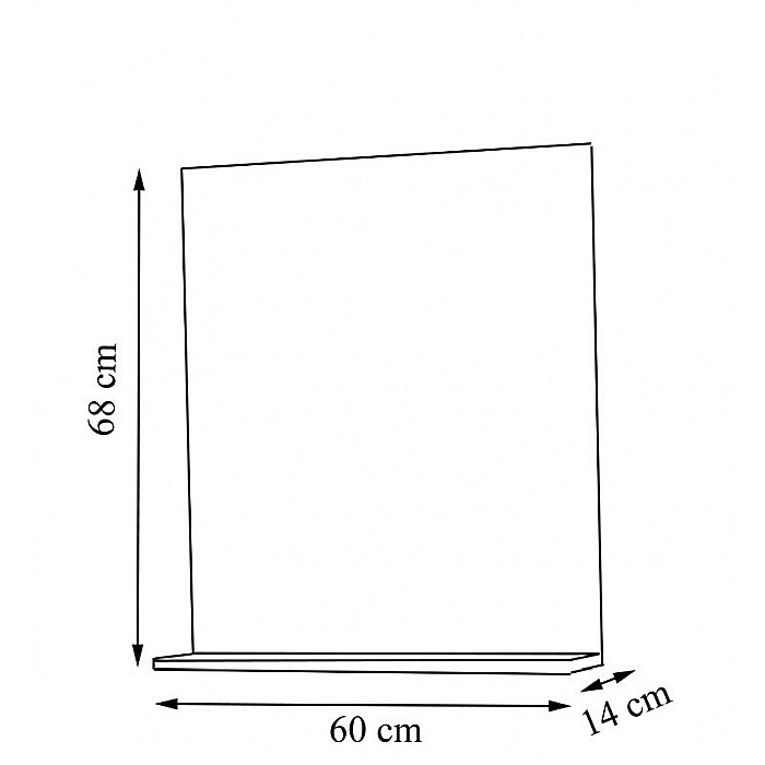 Set mobilier baie cu lavoar ceramic, GN0541, front MDF, 2 sertare, 60 cm, picioare cromate reglabile si oglinda cu polita GN0671, dreptunghiulara, PAL, alb [3]