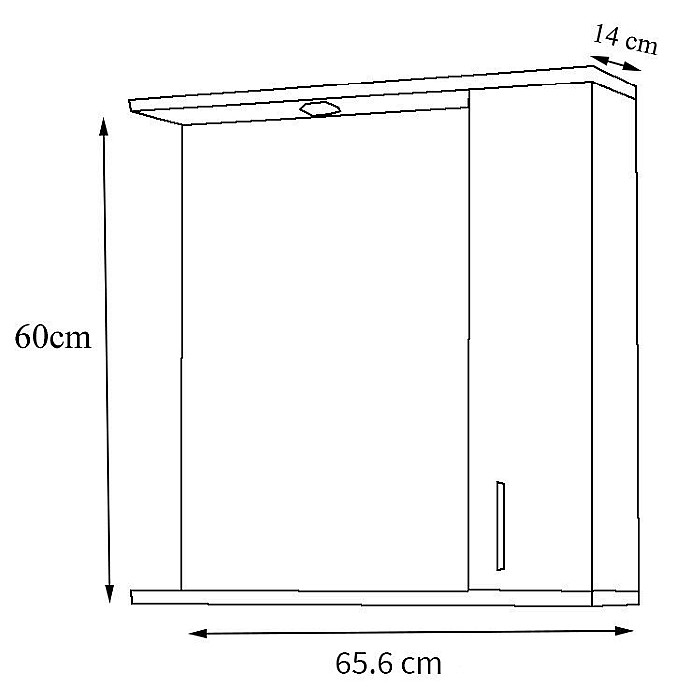 Set mobilier baie cu lavoar ceramic, GN1871, front MDF, un sertar, o usa, 65 cm, picioare cromate reglabile, manere cromate si oglinda cu dulap GN0001, PAL, iluminare led, 2 rafturi, alb [7]
