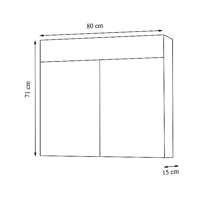 Set mobilier baie cu lavoar GN1531, front MDF cu lavoar ceramic, 80 cm, 3 usi, picioare reglabile cromate, balamale soft close si dulap cu oglinda Celine, PAL, iluminare led, alb [7]