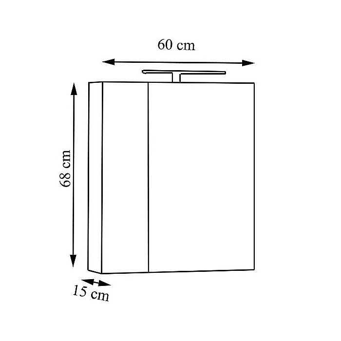 Set mobilier baie suspendat, cu lavoar ceramic, GN0541, front MDF, 60 cm, 2 sertare, glisiere soft close si dulap cu oglinda Celine, PAL, iluminare led, alb [5]