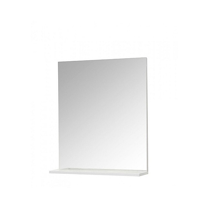 Set mobilier baie suspendat GN0971, front MDF cu lavoar ceramic, 70 cm, 2 sertare, glisiere soft close si oglinda cu polita GN0551, dreptunghiulara, PAL, alb [3]