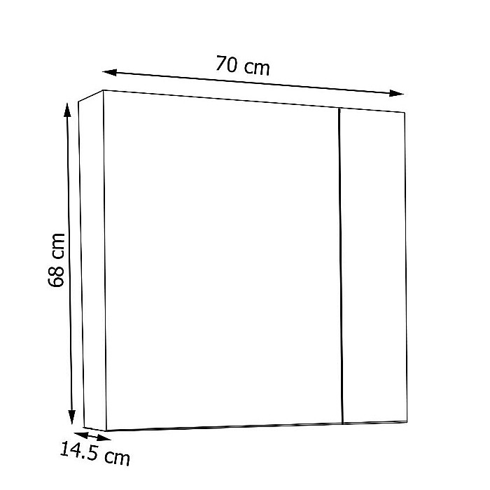 Set mobilier baie suspendat GN0971, front MDF cu lavoar ceramic, 70 cm, 2 sertare, glisiere soft close si dulap cu oglinda Celine, PAL, iluminare led, alb [5]