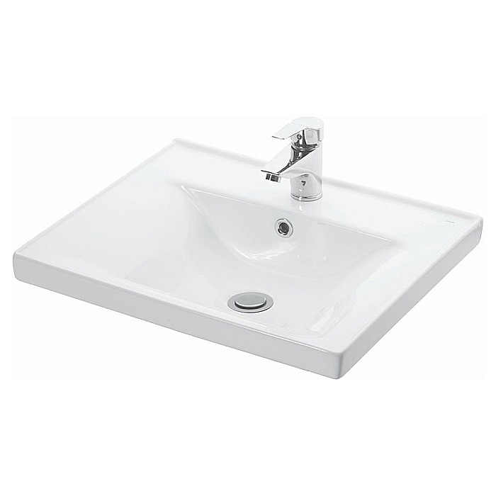 Set mobilier baie suspendat GN0971, front MDF cu lavoar ceramic, 70 cm, 2 sertare, glisiere soft close si dulap cu oglinda Celine, PAL, iluminare led, alb [9]