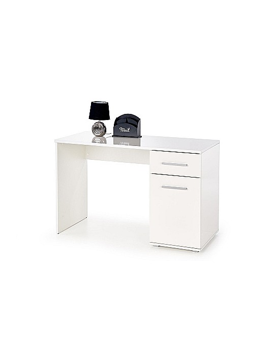Set mobilier birou copii HM Lima B1, PAL lucios, spatii depozitare, cu scaun HM Ibis Butterfly, stofa/piele ecologica, 100 kg si dulapior rulant HM Simon 2, cu roti, front MDF, alb [3]